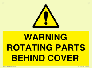 WARNING ROTATING PARTS BEHIND COVER